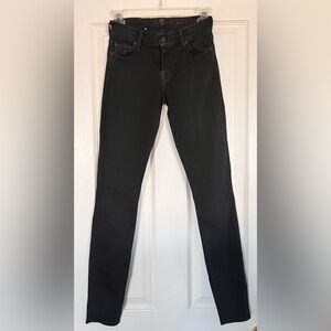 7 For All Mankind 7FAM Black The Skinny Jeans Size 24 $148